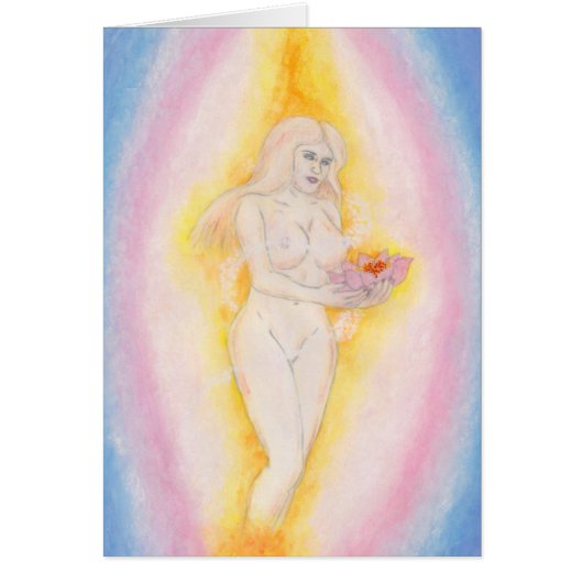Lovely Goddess holding Lotus Flower (Voorkant)