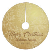 Lovely Gold Leaf Vine Design Fleece Kerstboom Rok (Voorkant)