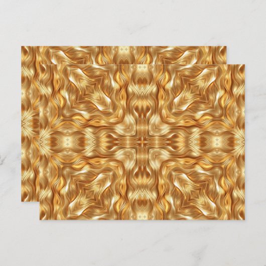 Lovely golden abstract pattern briefkaart (Voorkant / Achterkant)