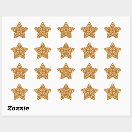 Lovely golden abstract pattern ster sticker (Vel)