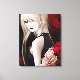 Lovely Gothic Elf Girl Canvas Afdruk