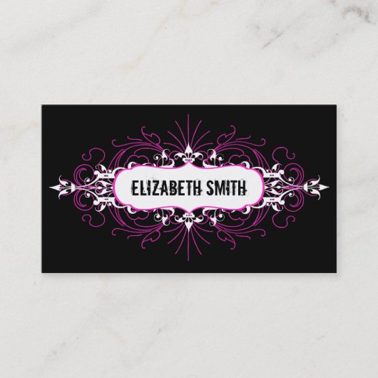 Lovely gothic Visitekaartje roze/zwart (Voorkant)