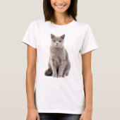 Lovely Gray Cat with Golden Eyes T-shirt (Voorkant)