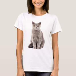 Lovely Gray Cat with Golden Eyes T-shirt