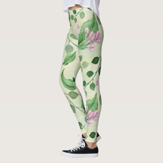 Lovely Green Floral Leggings (Links)