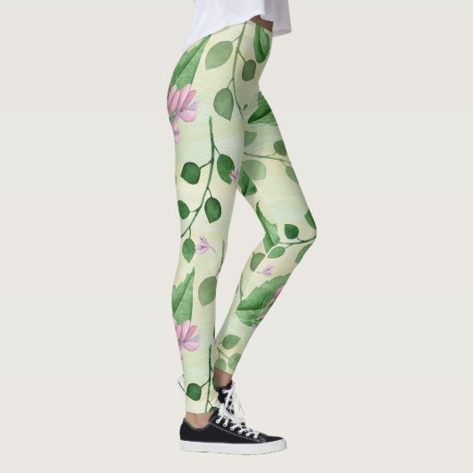 Lovely Green Floral Leggings (Rechts)