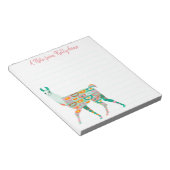 Lovely Green Llama - Gepersonaliseerd Notitieblok (Schuin)