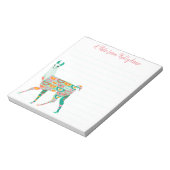 Lovely Green Llama - Gepersonaliseerd Notitieblok (Linkerzijde)