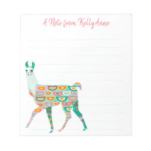 Lovely Green Llama - Gepersonaliseerd Notitieblok