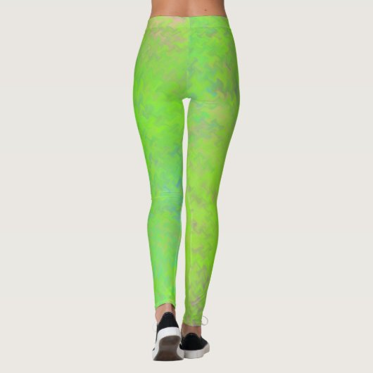 Lovely Green Marked Art Patroon Leggings (Achterkant)