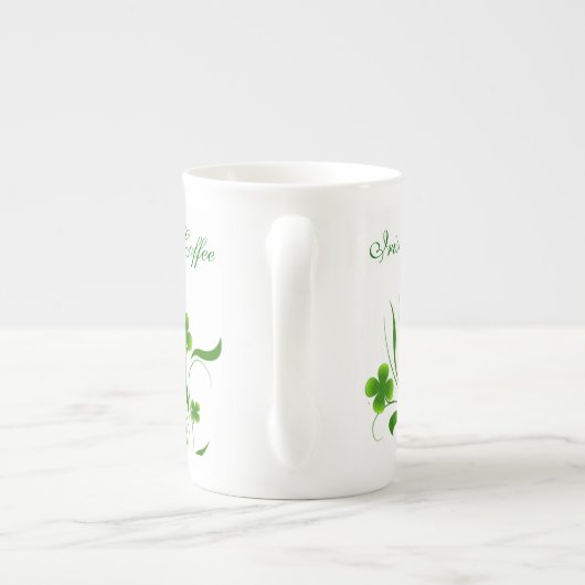 Lovely Green Shamrocks Irish Coffee Mok (Achterkant)