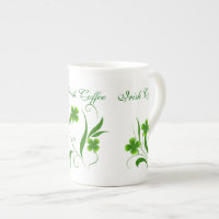 Lovely Green Shamrocks Irish Coffee Mok
