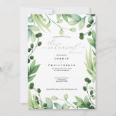 Lovely Greenery Rehearsal Dinner Invitation Kaart (Voorkant)