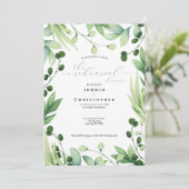Lovely Greenery Rehearsal Dinner Invitation Kaart (Staand voorkant)