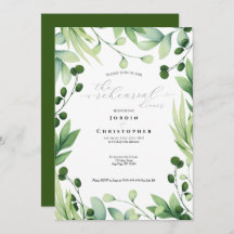 Lovely Greenery Rehearsal Dinner Invitation