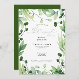 Lovely Greenery Rehearsal Dinner Invitation Kaart