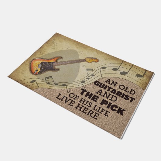 Lovely Guitar Doormat - Custom Gift Deurmat (Schuin)