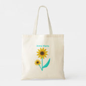 Lovely Hand Drawn Digital Sweet Sunflower Tote Bag (Achterkant)