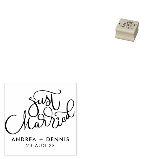 Lovely Hand Lettered Net getrouwd Rubberstempel (Gestempeld)