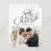 Lovely Hand Lettered Net Married Photo Wedding Aankondigingskaart (Voorkant / Achterkant)