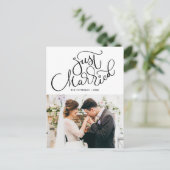 Lovely Hand Lettered Net Married Photo Wedding Aankondigingskaart (Staand voorkant)