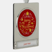 Lovely Hand Lettering Verzilverd Banner Ornament (Rechts)