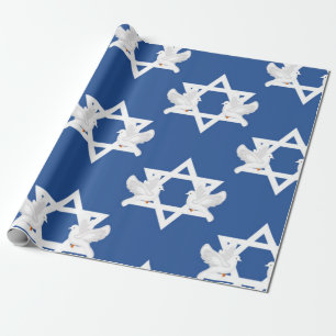 Lovely Hanukkah Doves Cadeaupapier