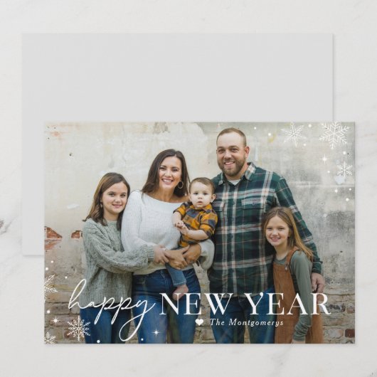 Lovely Happy Nieuwjaarsfotokaart Feestdagenkaart (Voorkant / Achterkant)