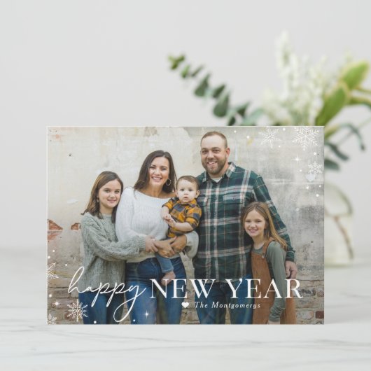 Lovely Happy Nieuwjaarsfotokaart Feestdagenkaart (Staand voorkant)