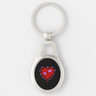 Lovely Heart Kisses Oval Sleutelhanger