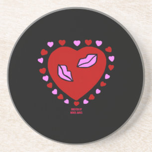Lovely Heart Kisses Sandstone Onderzetter