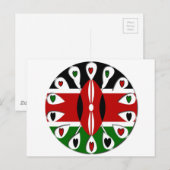 Lovely Hearts Kenia: Flag Art Motief Briefkaart (Voorkant / Achterkant)