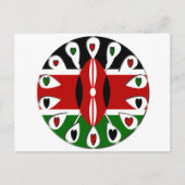 Lovely Hearts Kenia: Flag Art Motief Briefkaart (Voorkant)