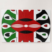 Lovely Hearts Kenia: Flag Art Motief Legpuzzel (Horizontaal)