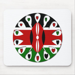 Lovely Hearts Kenia: Flag Art Motief Muismat