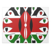 Lovely Hearts Kenia: Flag Art Motief Notitieblok (Voorkant)