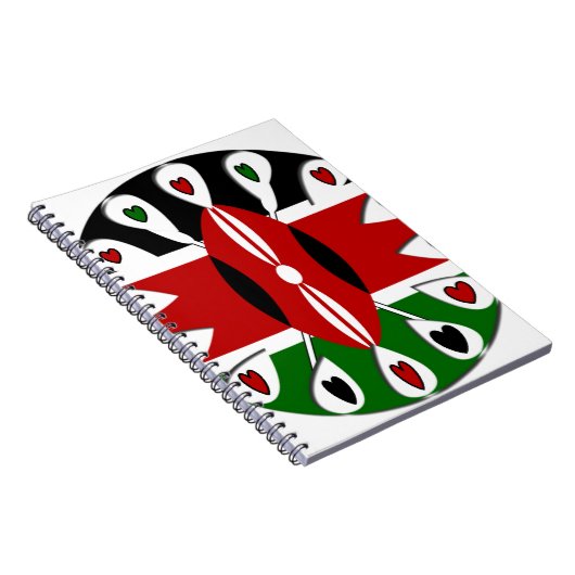 Lovely Hearts Kenia: Flag Art Motief Notitieboek (Rechterzijde)