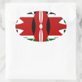 Lovely Hearts Kenia: Flag Art Motief Ovale Sticker (Tas)