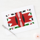Lovely Hearts Kenia: Flag Art Motief Rechthoekige Sticker (Envelop)