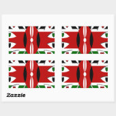 Lovely Hearts Kenia: Flag Art Motief Rechthoekige Sticker (Vel)