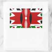 Lovely Hearts Kenia: Flag Art Motief Rechthoekige Sticker (Tas)