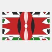 Lovely Hearts Kenia: Flag Art Motief Rechthoekige Sticker (Voorkant)