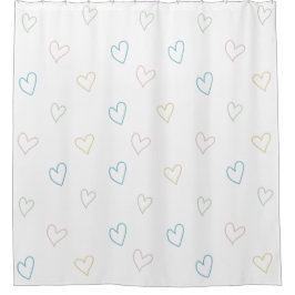 Lovely hearts pattern - Shower Curtain - Large Douchegordijn