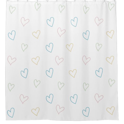 Lovely hearts pattern - Shower Curtain - Large Douchegordijn (Voorkant)