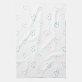 Lovely hearts pattern - Shower Curtain - Large Theedoek