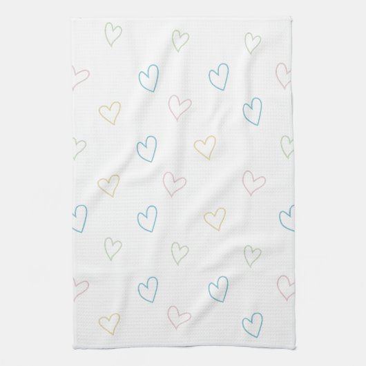 Lovely hearts pattern - Shower Curtain - Large Theedoek (Verticaal)