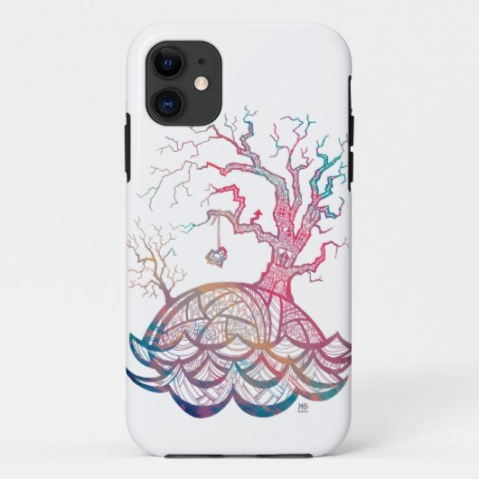 Lovely Hill Intricate Heart Tree-illustratie Case-Mate iPhone Case (Achterkant)