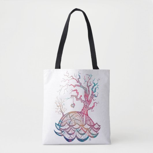 Lovely Hill Intricate Heart Tree-illustratie Tote Bag (Voorkant)
