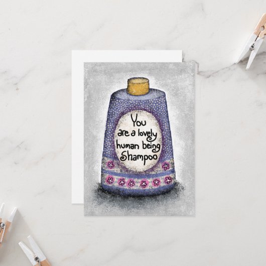 Lovely Human Shampoo Wenskaart Kaart (Voorkant / Achterkant in situ)