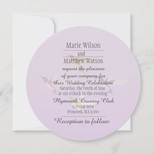 Lovely Hummingbird Wedding Kaart (Voorkant)